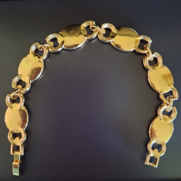 Vintage BARLOW Bracelet Handpainted Seascape Lighthouse Ship Theme on Cabochon. - Picture 4 of 4